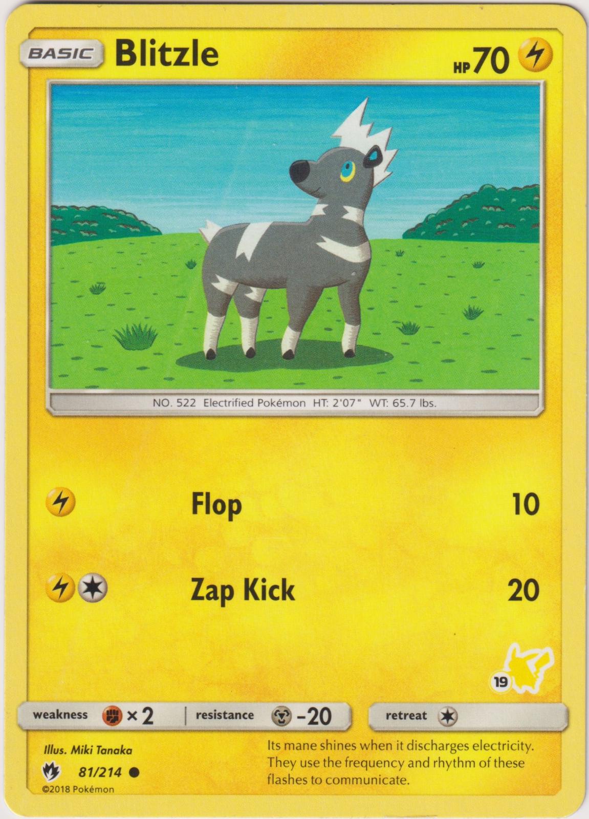 2020 Battle Academy Blitzle [Pikachu-19] Pokémon card